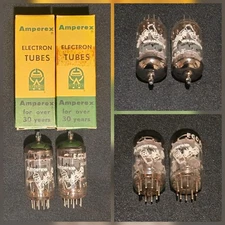 AMPEREX 12AX7 ECC83 BUGLE BOY 1964 LEGENDARY TREBLE CLEF PERFECT MATCHED SET NIB