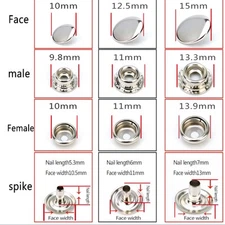 Multi-Size Snap Fasteners Kit - 25 Sets (10-20mm) for Sewing & Repairs