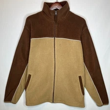 Scandia Woods Full Zip Fleece Jacket Men’s M Brown Tan Two-Tone Outerwear