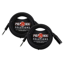 2x Pig Hog 1/4" TRS to XLR Balance Adaptor Cable, 25 Feet PX-TMXM25