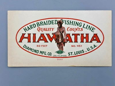 HIAWATHA FISHING LINE Diamond Co St Louis ADVERTISING Card