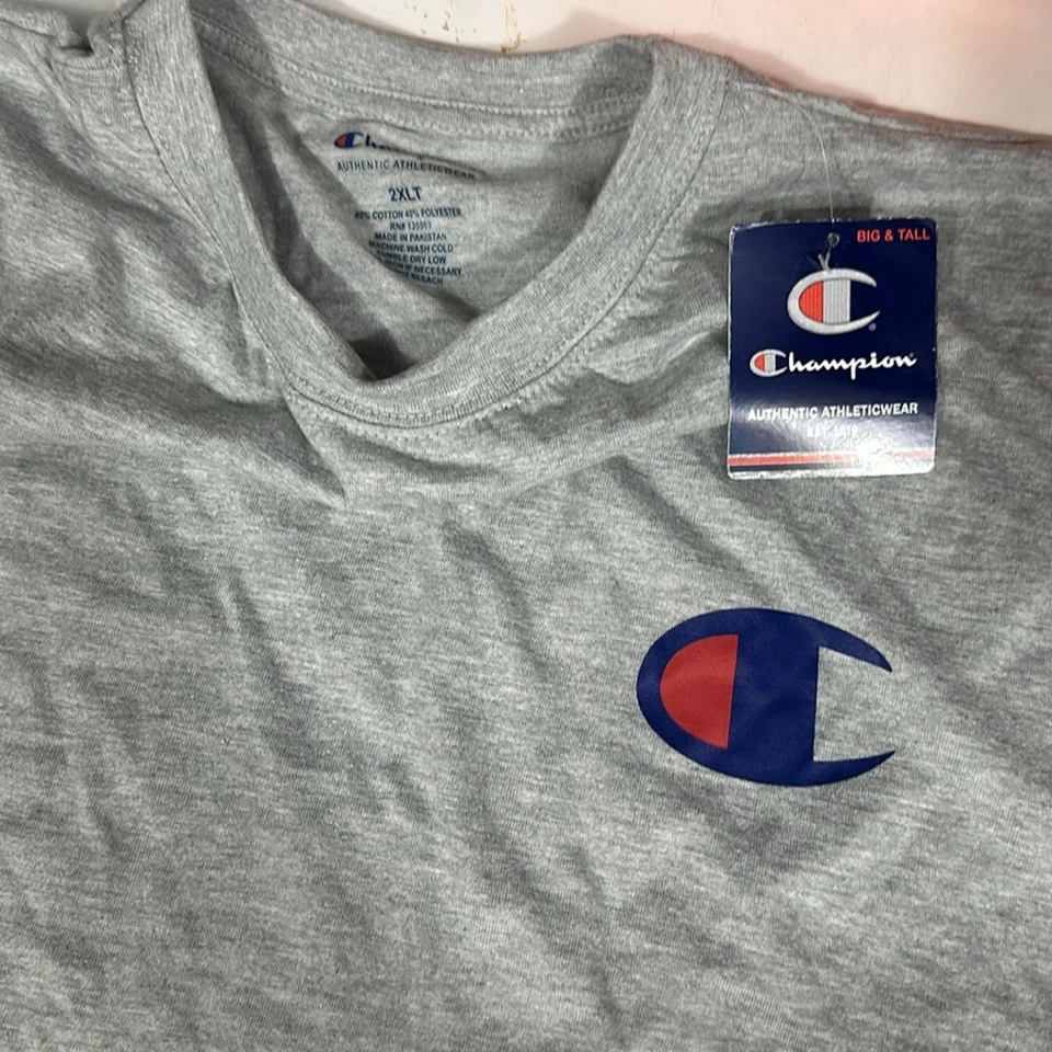 Champion Big and Tall T Shirts for Men Graphic Big and Tall Tees Gray 2XLT - Image 4 of 4