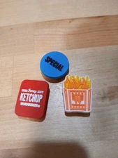 Whataburger Pack Of 3 Croc Charms  Fries, Special & Ketchup