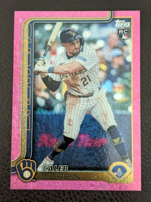 CALEB DURBIN RC 2025 Topps Update Pink Holo Foil US170 MILWAUKEE BREWERS