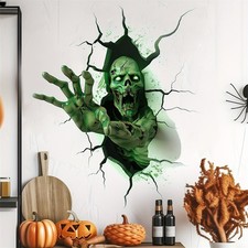 Halloween Party Horror Zombie Wall Stickers 3D Broken Wall Home Decor Decal