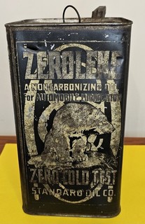 Vintage Zerolene Standard Motor Oil Metal Can gas station rare advertising 1920s