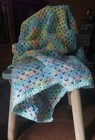 Crochet Baby, Doll Blanket. 34" Square. Custom Made One Of A Kind. Sparkles.