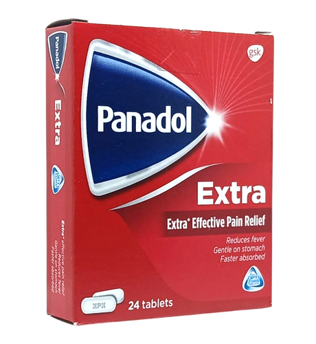 Panadol Extra 24 Tablets Paracetamol 500 mg & Caffeine 65 mg, Film-Coated