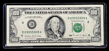 1988 $100 Dollar Bill Fed Reserve Cleveland Fancy Serial D09055909A Small Head