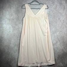 Vintage Vanity Fair Nightgown Womens Medium Peach Sleeveless Lightweight Sleep