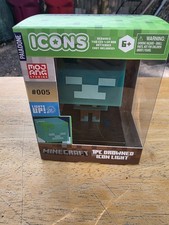 Minecraft Drowned Icon Light Paladone Icons 005 LED Figure Lamp New in Box