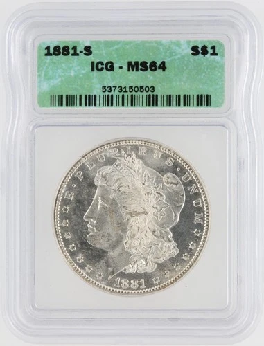 1881-S Morgan Silver Dollar ICG MS64 S$1 San Francisco Minted No Reserve