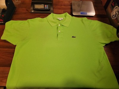 Men's Size XXL Green Lacoste Short Sleeve Polo Shirt France 7 Extra Extra Large