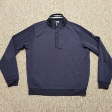 Footjoy Sweater Men Medium Blue Quarter Button Pullover Preppy Youghiogheny Golf