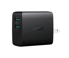 AUKEY Wall Charger Ultra Compact Dual Port 4.8A Output Fast Charging Foldable
