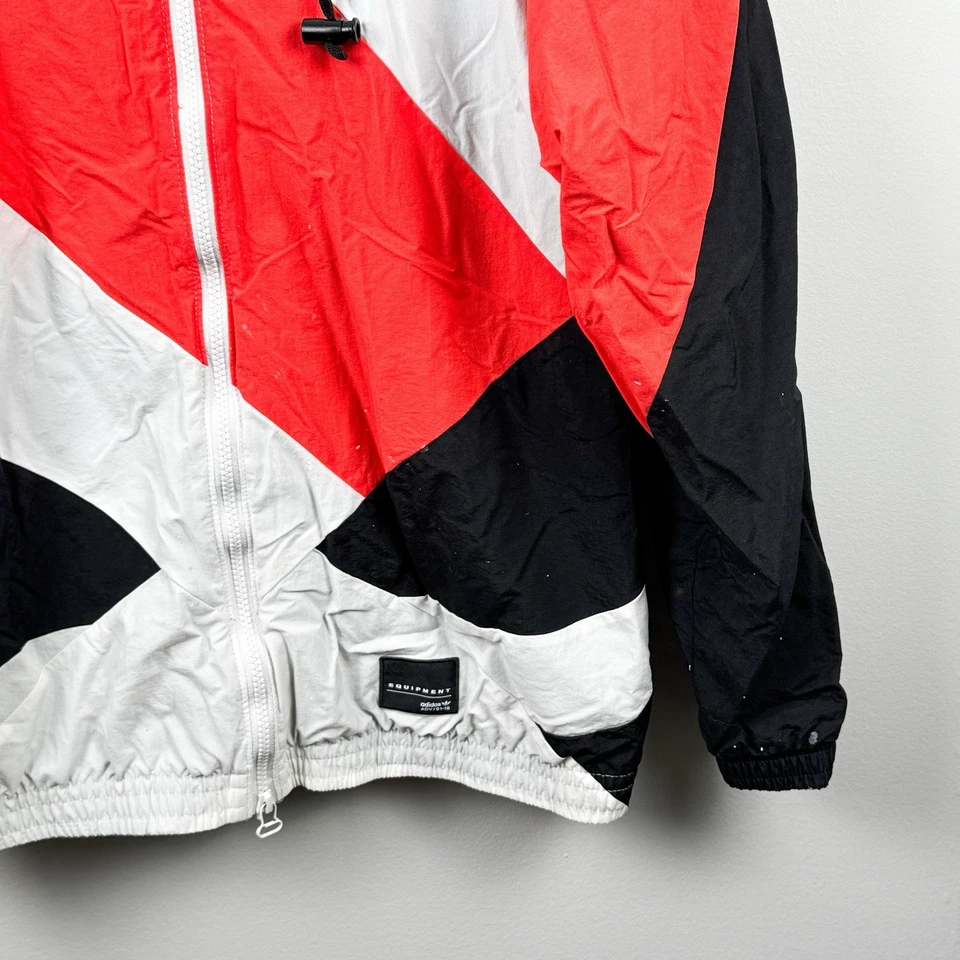 Jaqueta Adidas EQT Equipment 3 listras zíper completo pista corta-vento masculina tamanho médio - Imagem 3 de 4