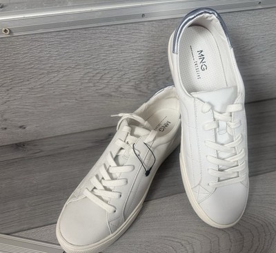 Mango Schuhe Damen Größe 39, Weiß,*Weicher Lederschuh* NEU