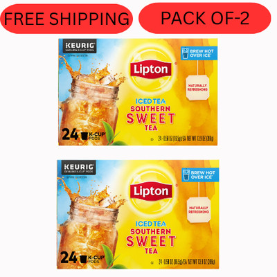 Lipton Iced Tea K-Cup Pods Southern Sweet   24 Count (Pack of 2) | Keurig Compat