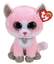 TY Beanie Boo Fiona &ndash; Neue rosa Pl&uuml;schkatze 15 cm mit Glitzeraugen