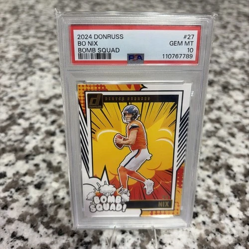 2024 PANINI DONRUSS BOMB SQUAD #27 BO NIX ROOKIE RC PSA 10 GEM MINT