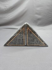 Marble Pattern Ceramic Bookends with Gold