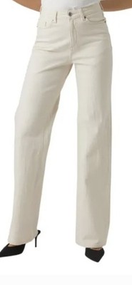 Vero moda Tessa vmtessa Jeans hellbeige Creme ecru 31 30 Hose wide leg weiss 40 