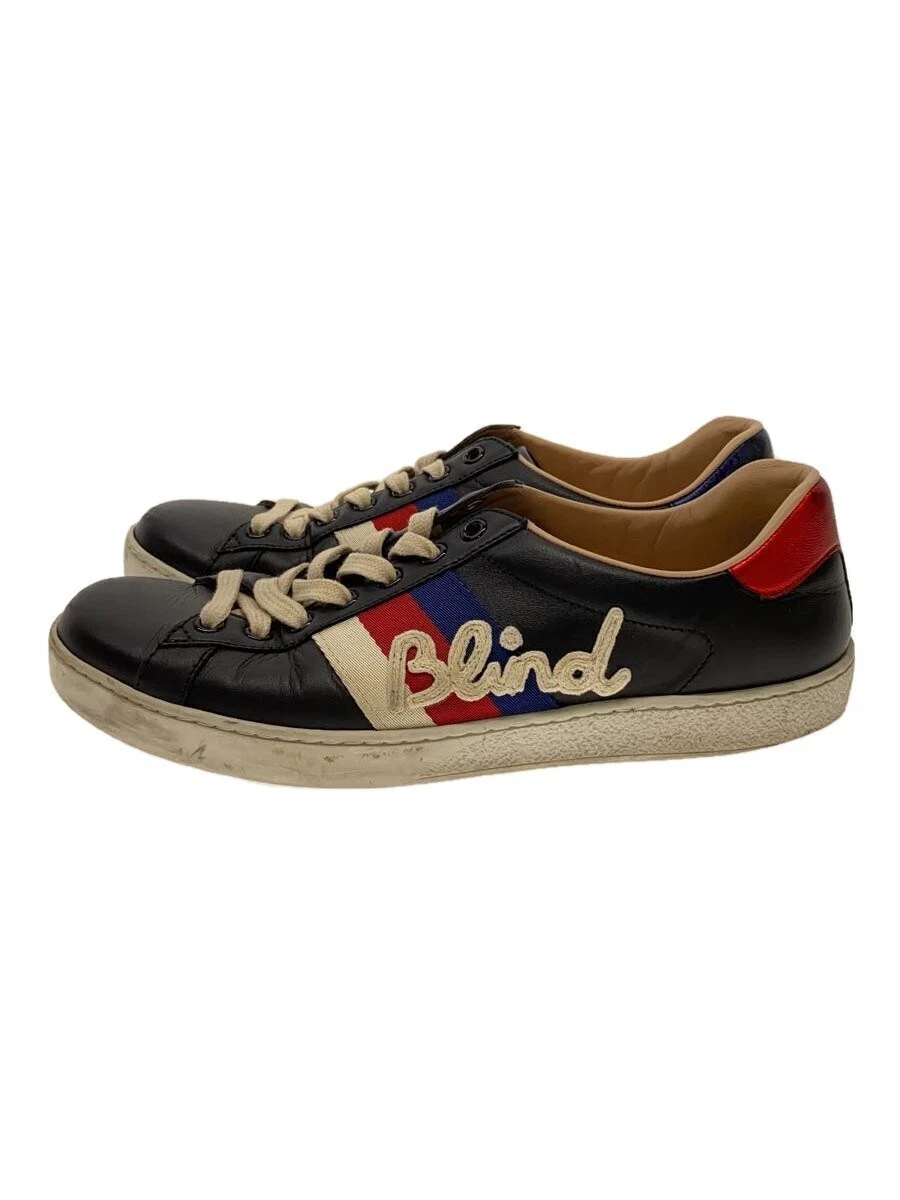 Baskets basses Gucci bleu marine UK6,5 cuir d'occasion chaussures décontractées