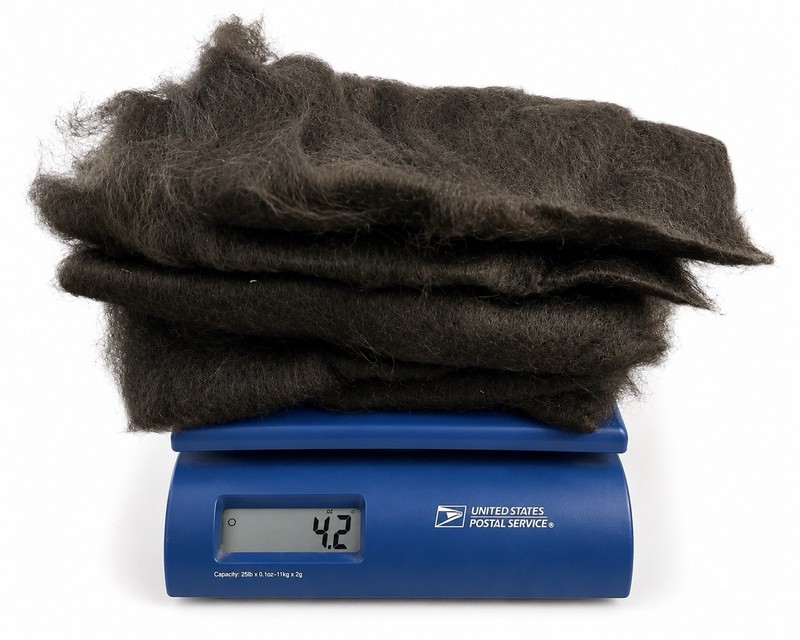 4.2oz Blk Carded Alpaca Fiber Batts Spinning Felting E7
