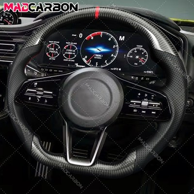Real Carbon Fiber Steering Wheel Fit 2023-2026 Nissan Z 400Z RZ34 Black Leather