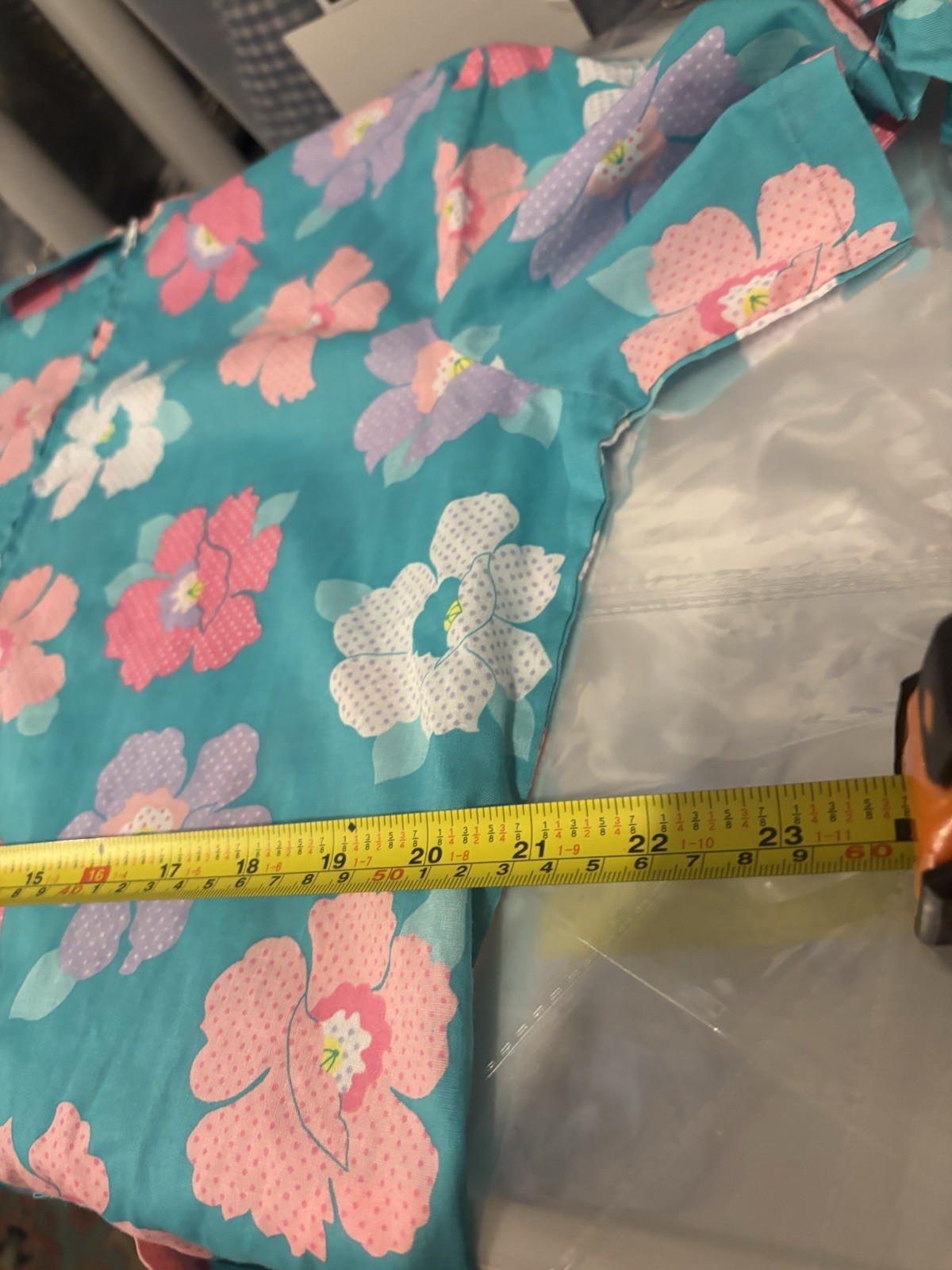 Vtg 70s MOD House Dress Floral Zip Front Belted Pockets Housewife Cottagecore L