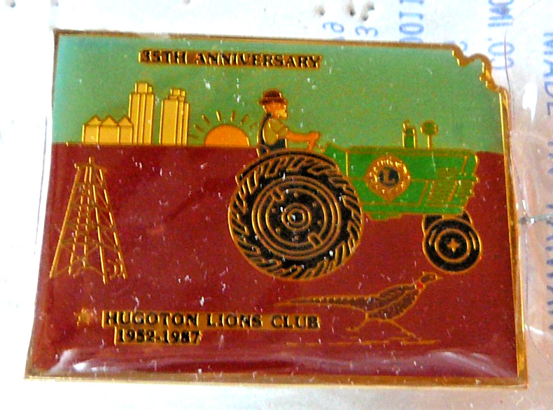 Lions Club Pins - 35th Anniversary TRACTOR from HUGOTON LIONS CLUB of New Mexico