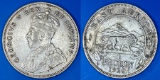 East Africa 1920 1 Florin - George V KM-17 Silver (.500) aXF #94 - US SELLER