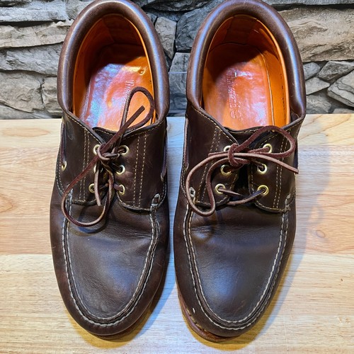 Timberline Men's 13 Authentics Premium Leather 3-Eye Boat Shoe Handsewn - Picture 8 of 10
