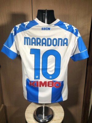 KAPPA DIEGO MARADONA NAPOLI BLUE & WHITE 4TH JERSEY 2020-21 | eBay