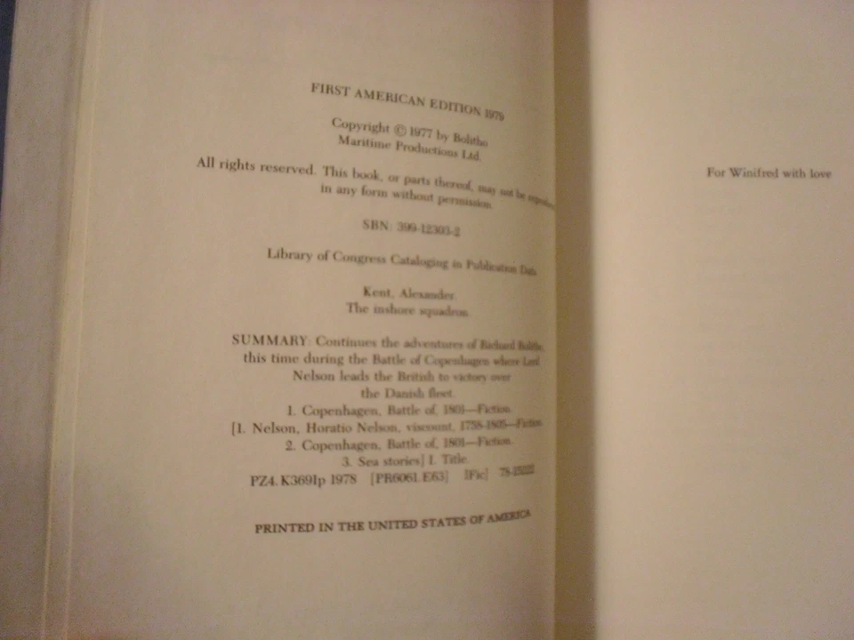 The Inshore Squadron, Alexander Kent, DJ, 1979, 1st American Edition - Image 3 of 4
