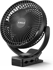 xasla 10000mAh Portable Clip on Fan 8 inch Rechargeable Assorted Colors