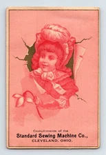 Standard Sewing Machine Little Girl Victorian Trade Card Cleveland OH 1890s