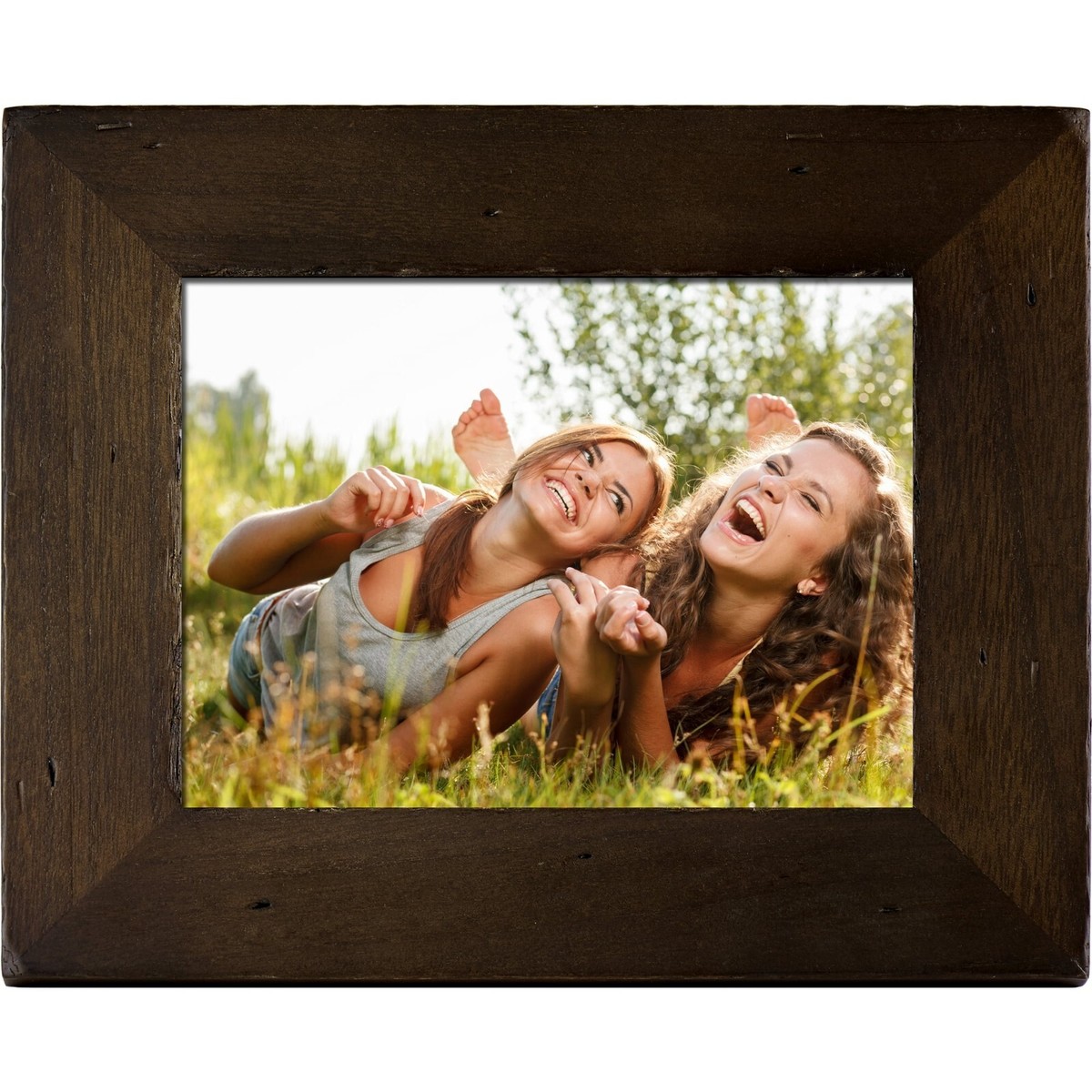 Polaroid PDF-800CD 8 Digital Photo Frame Candlenut Distressed Wood