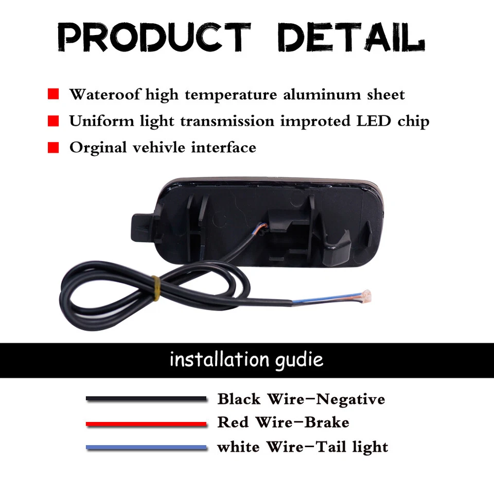 2x Rear Bumper Reflector Red LED Tail Brake Light Lamps For 2002-2004 Honda CR-V - Image 4 of 4