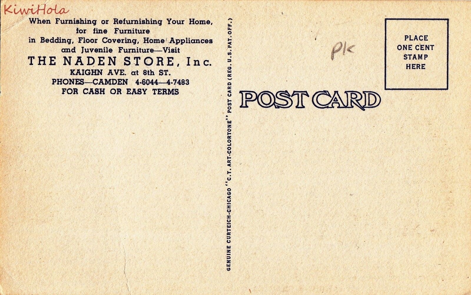 Postcard The Naden Store Camden New Jersey NJ