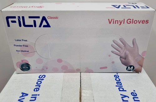 New 100pc Clear Vinyl Disposable Powder & Latex Free Gloves Large Medium Small