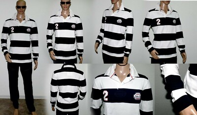 Rareza Cuban Desde 1872 Polo Hemd Shirt Langarm Regular Extra Mild M Navy Weiß