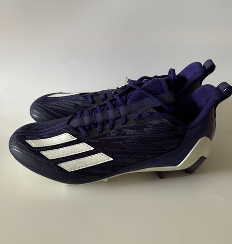 adidas Men’s 13 ADIZERO Low Top Football Cleats College Purple/White HP8751 NEW - Picture 3 of 8