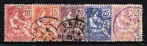 FRANCE TIMBRES 1902 YVERT N° 124/28 " SERIE MOUCHON RETOUCHE " OBLITERES TB - 第 1/1 張圖片
