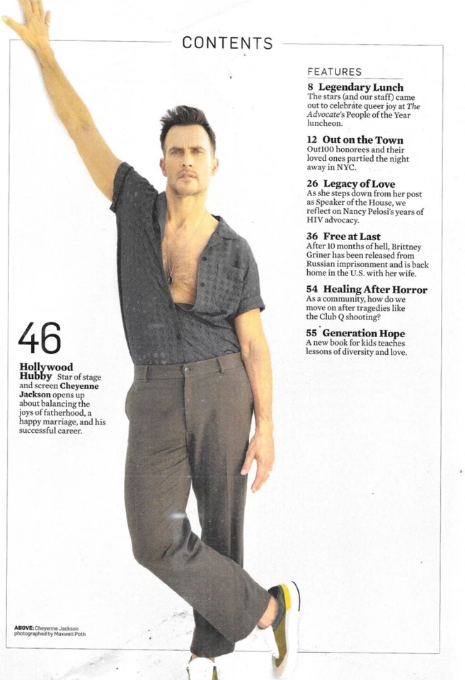 Advocate Gay Magazine Rainbow Wave Club Q Cheyenne Jackson Brittney Griner 2023` - Image 2 of 4