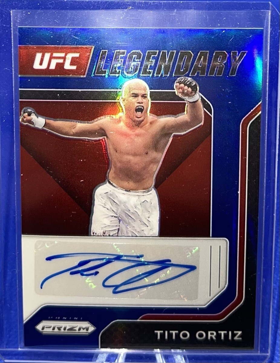 Tito Ortiz 2022 Panini Prizm UFC Legendary Blue Prizm Auto /49 SSP