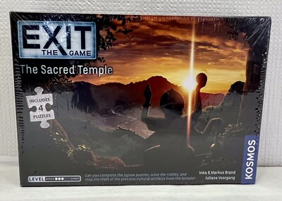 Kosmos EXIT The Game: The Sacred Temple Board Game w/ 4 Puzzles - Sealed
