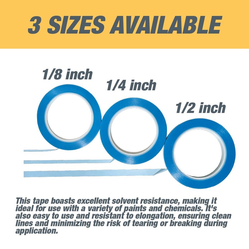 1/4" Fine Line Automotive Pinstriping Masking Tape Pack of 8 36