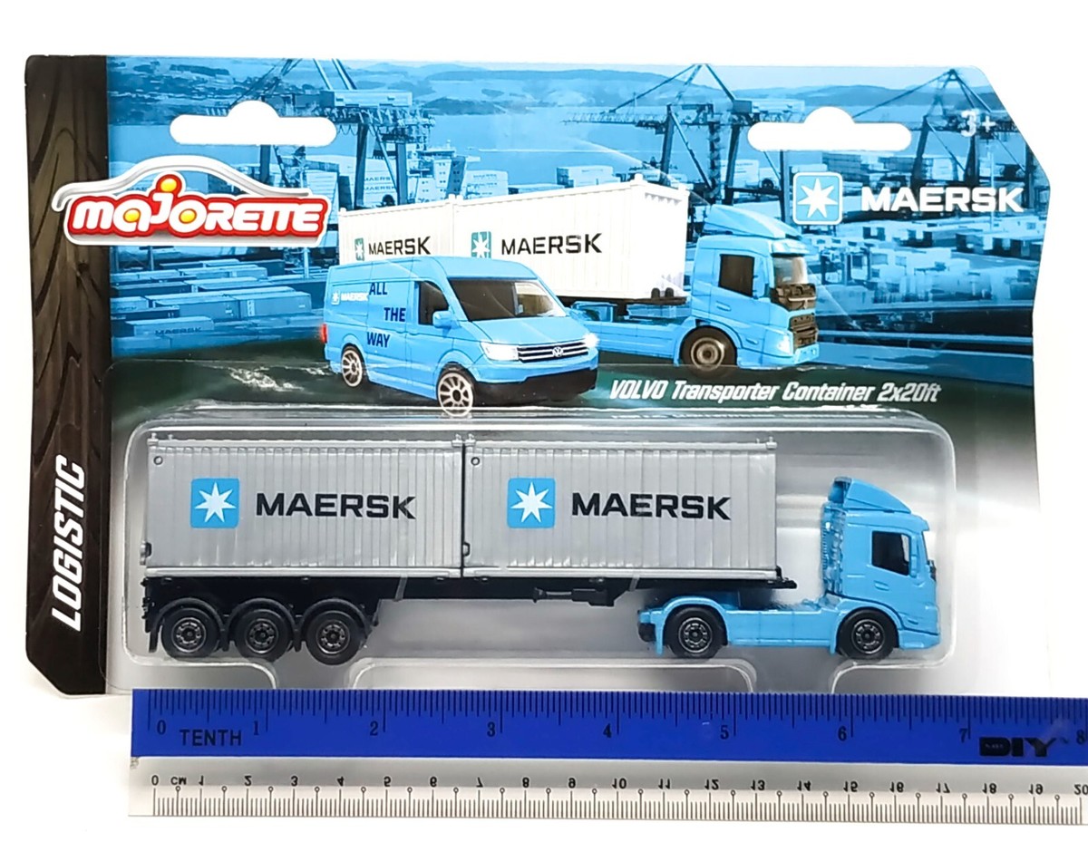 Majorette Maersk Truck Volvo FMX Transport Container 2x20ft Blue 1