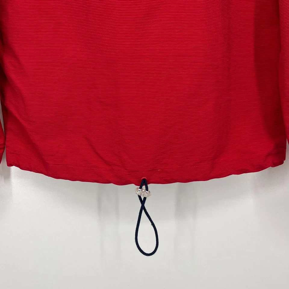 Tommy Jeans Windbreaker Jacket Girls Size S Red Pullover 1/4 Zip Hooded Vtg Y2K - Image 3 of 4